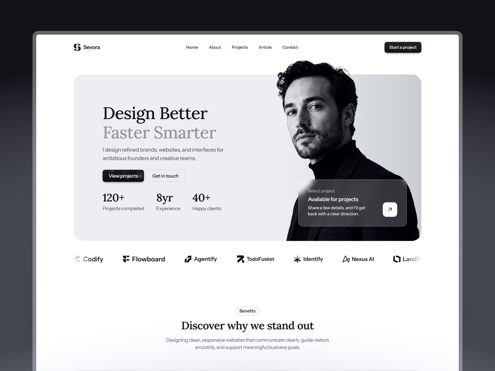 Sevora: A Refined Portfolio for Modern Designers